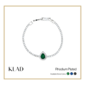 Briora Emerald Bracelet in Rhodium
