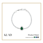 Briora Emerald Bracelet in Rhodium