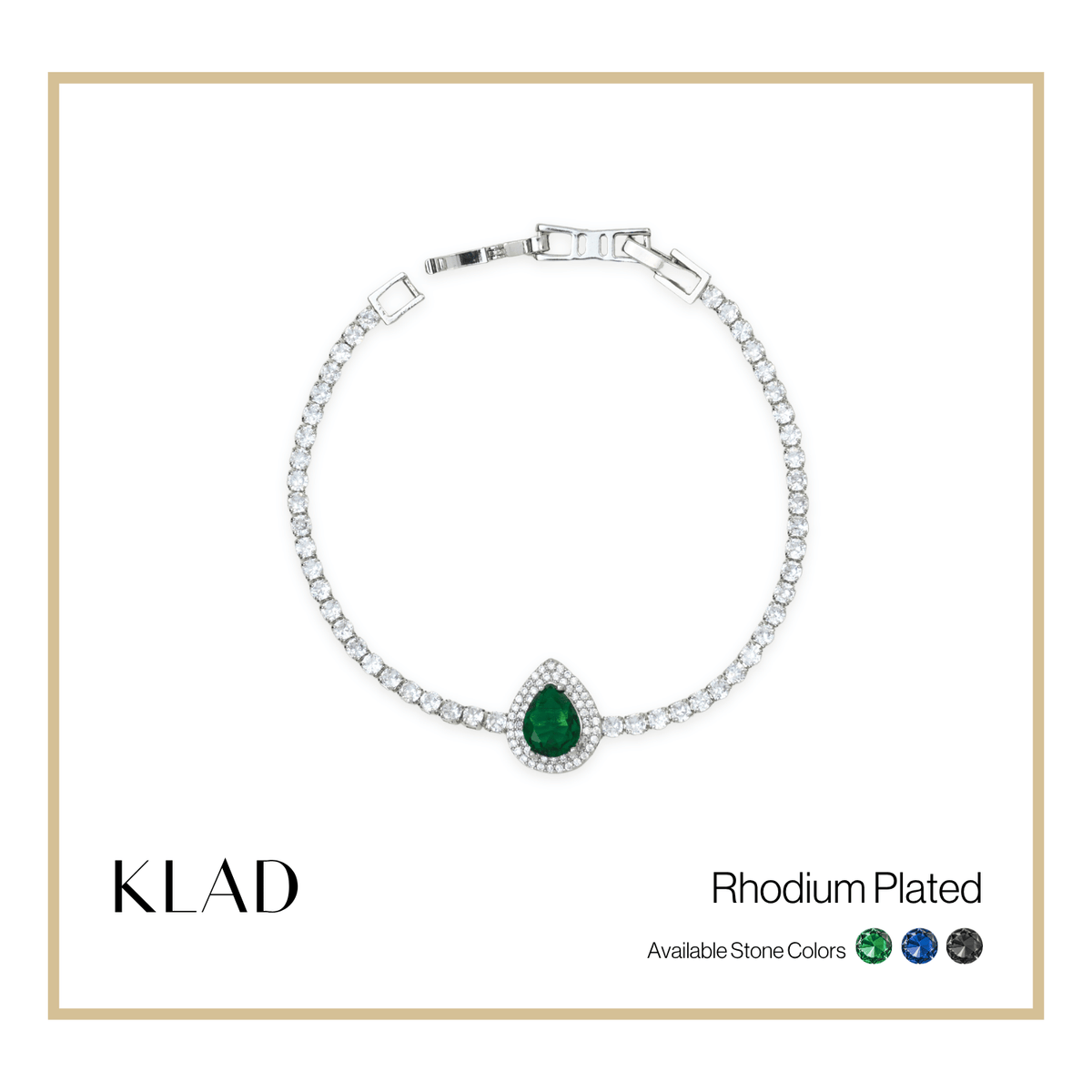 Briora Emerald Bracelet in Rhodium
