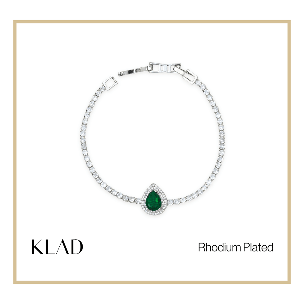 Briora Emerald Bracelet in Rhodium