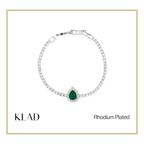 Briora Emerald Bracelet in Rhodium