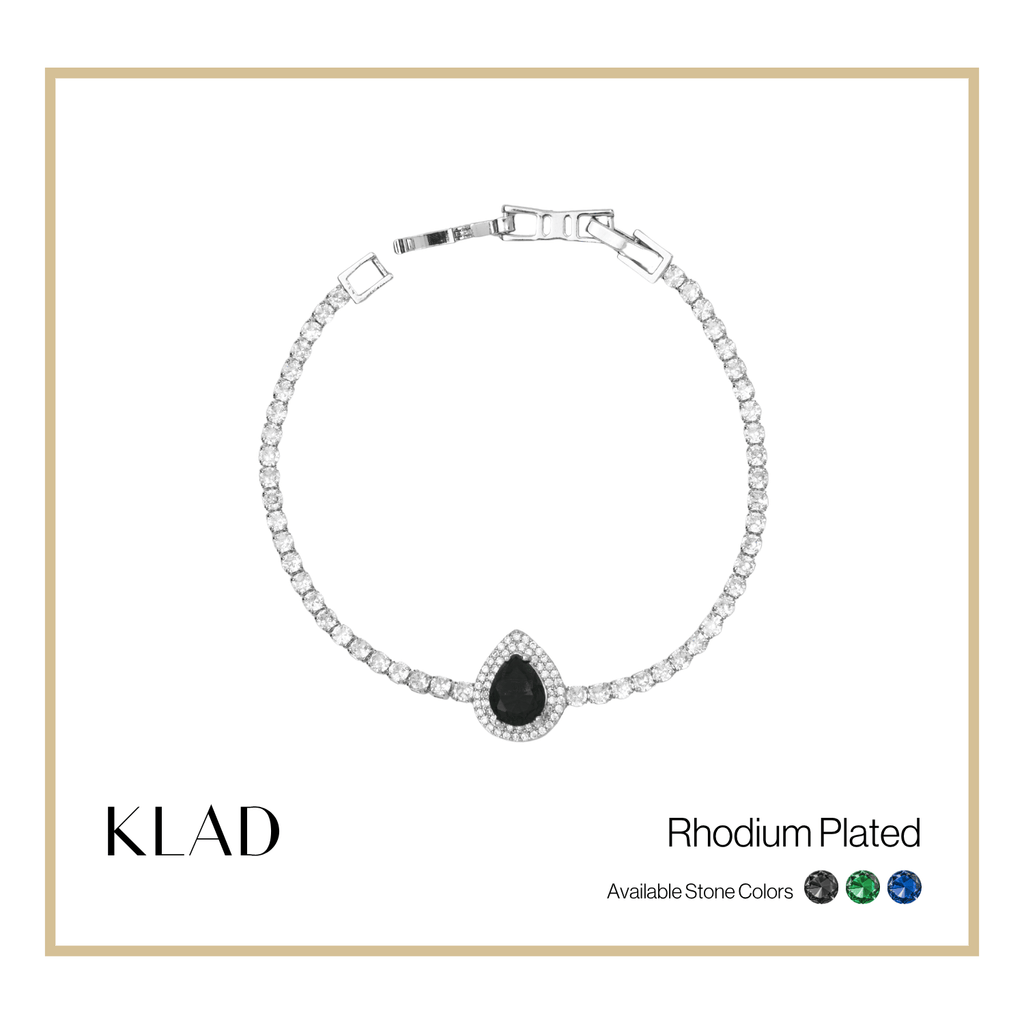 Briora Onyx Bracelet in Rhodium