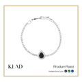 Briora Onyx Bracelet in Rhodium