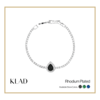 Briora Onyx Bracelet in Rhodium