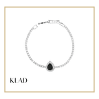 Briora Onyx Bracelet in Rhodium