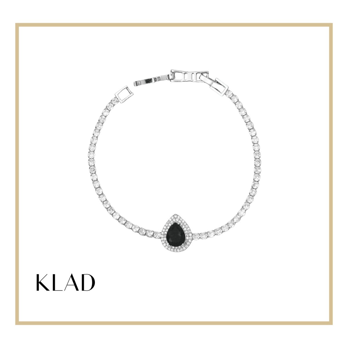Briora Onyx Bracelet in Rhodium