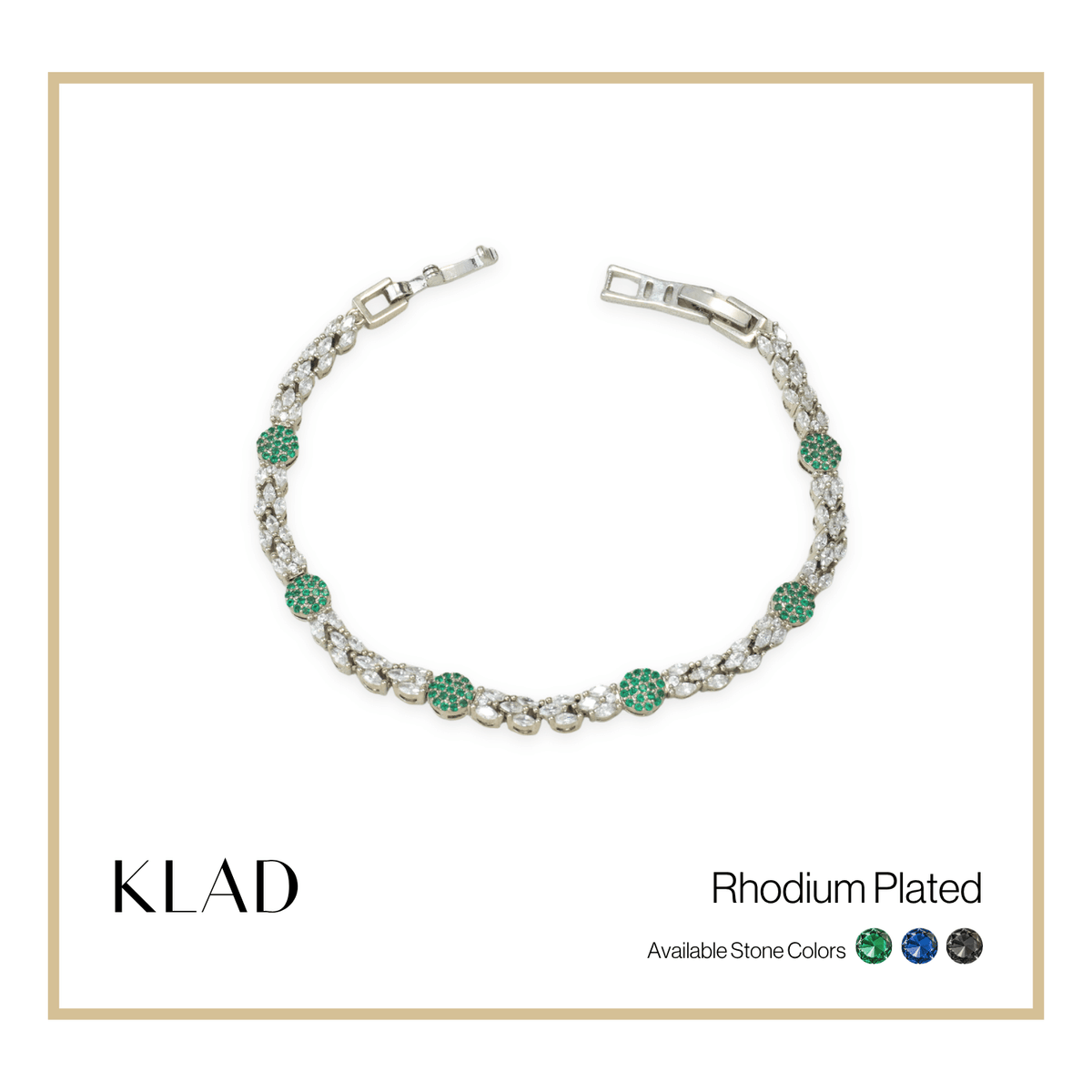 Brise Emerald Bracelet in Rhodium