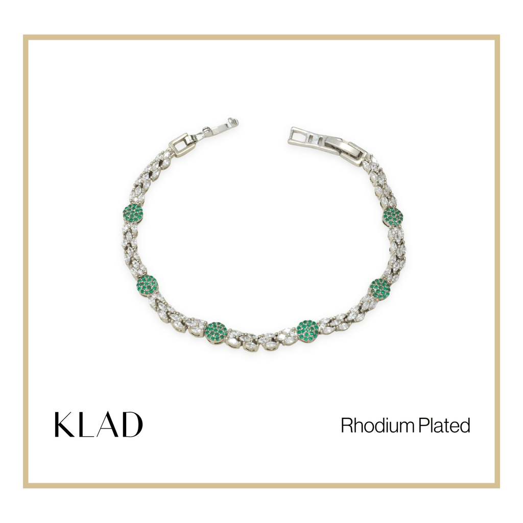 Brise Emerald Bracelet in Rhodium