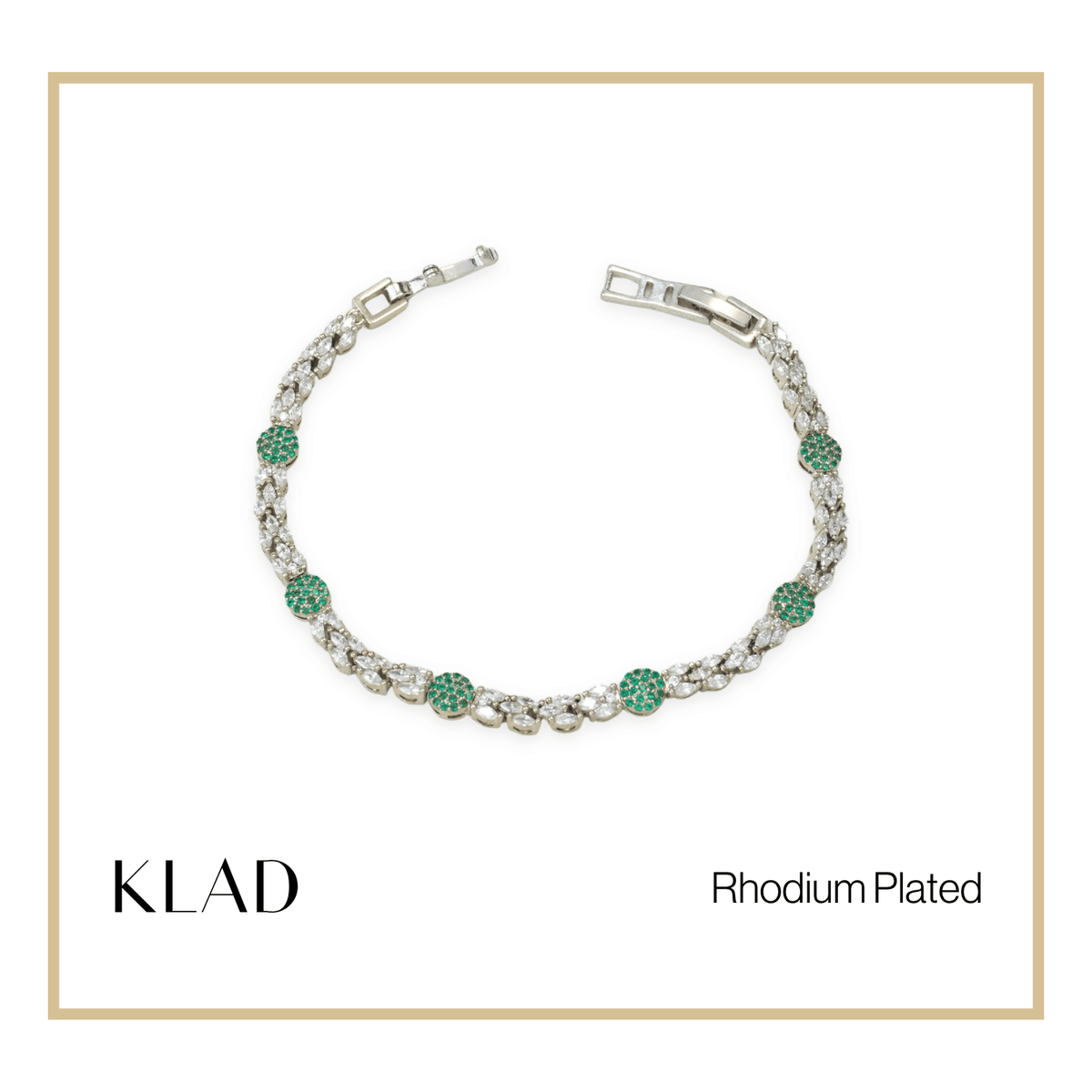 Brise Emerald Bracelet in Rhodium