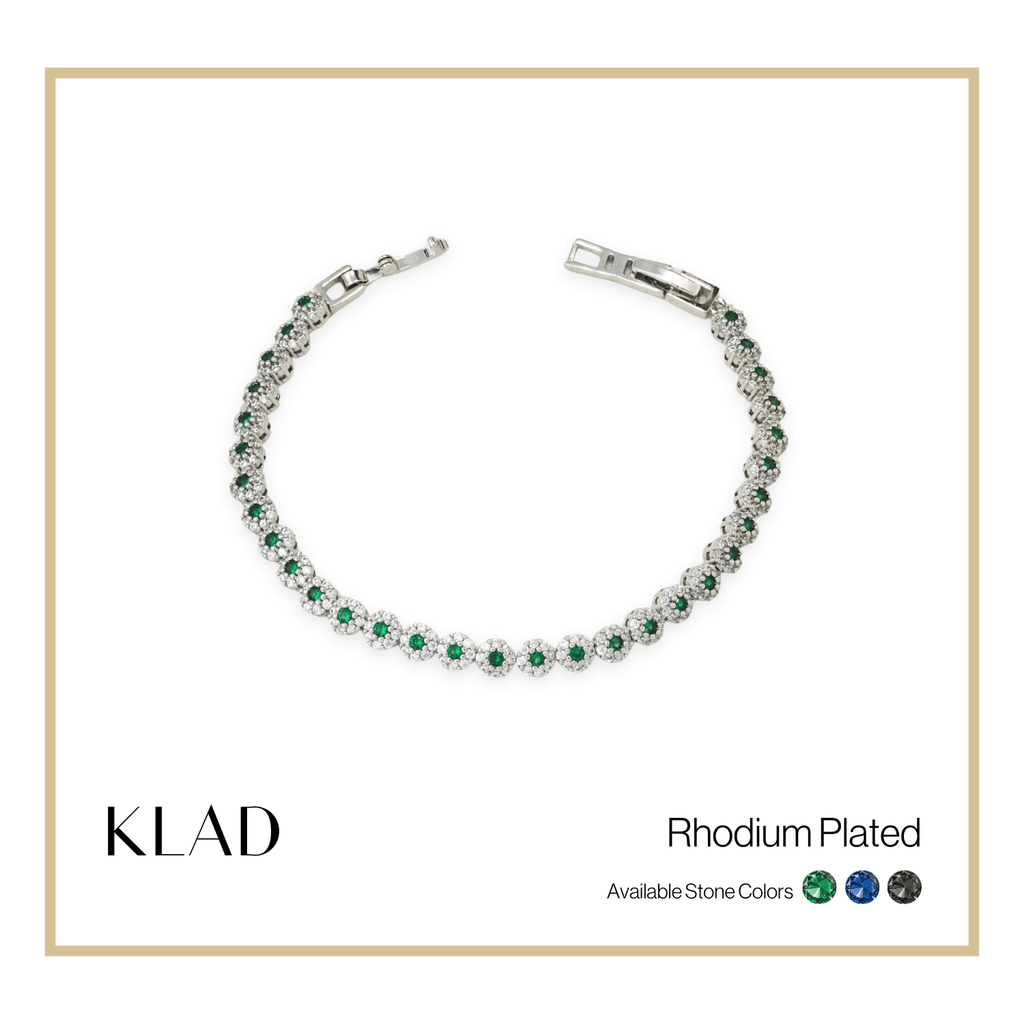 Brisel Emerald Bracelet in Rhodium