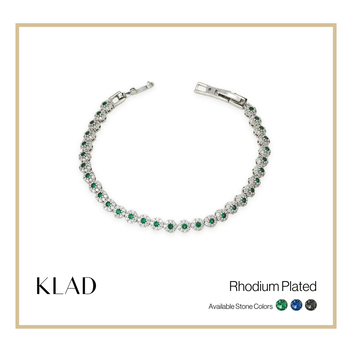 Brisel Emerald Bracelet in Rhodium