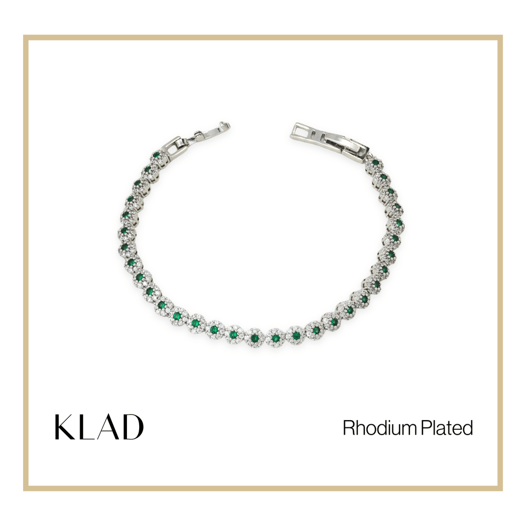 Brisel Emerald Bracelet in Rhodium