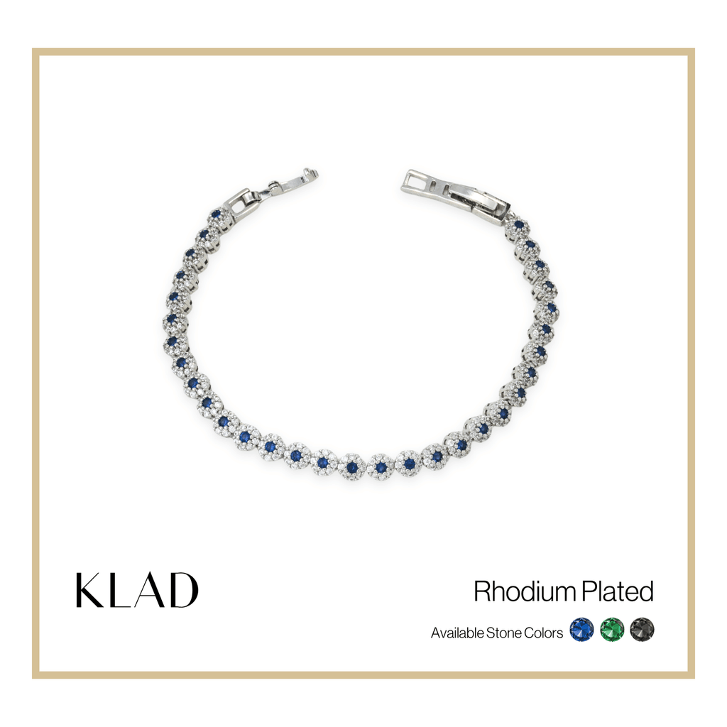 Brisel Sapphire Bracelet in Rhodium