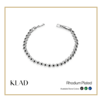 Brisel Onyx Bracelet in Rhodium
