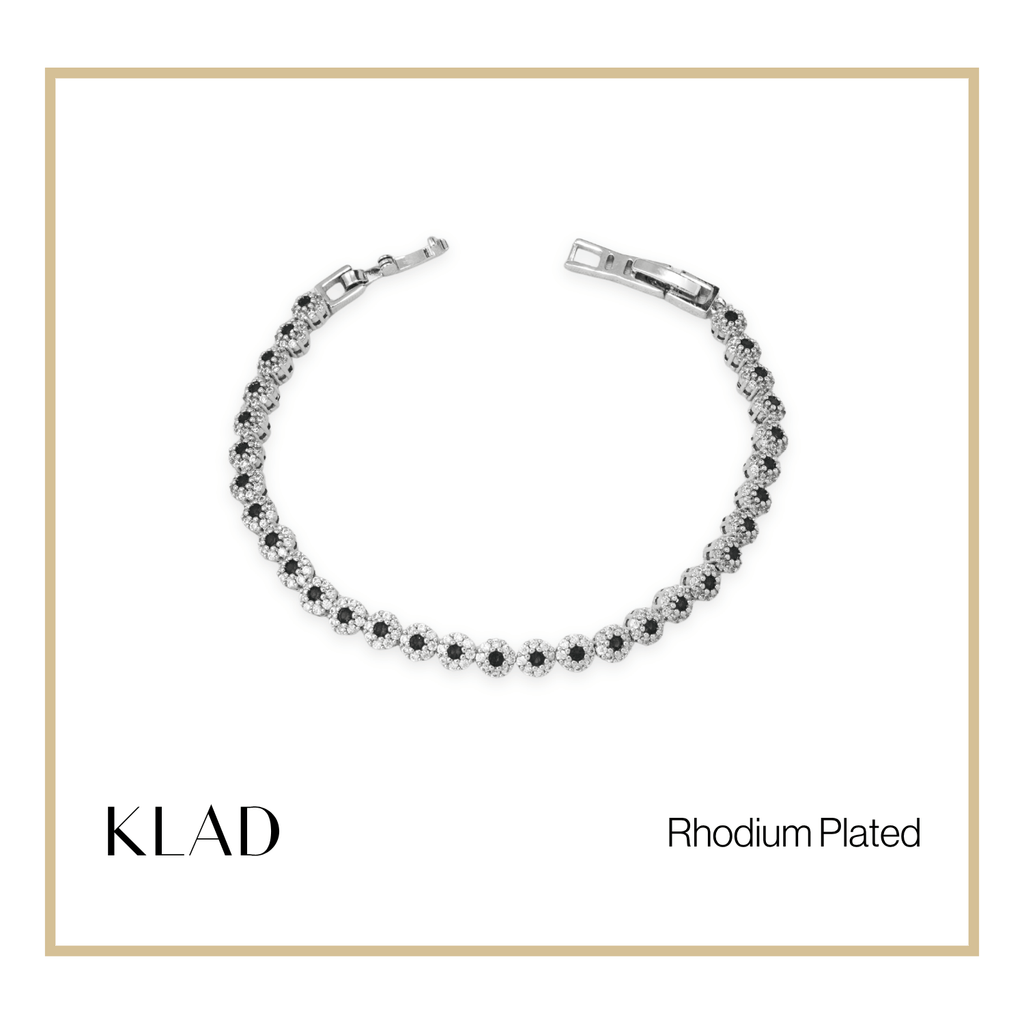 Brisel Onyx Bracelet in Rhodium