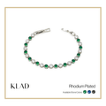 Brivie Emerald Bracelet in Rhodium
