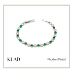 Brivie Emerald Bracelet in Rhodium