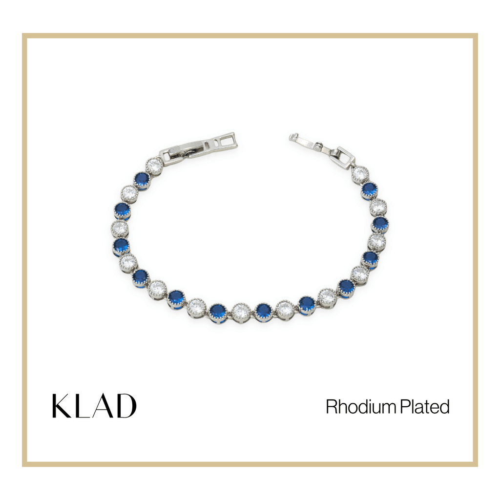 Brivie Sapphire Bracelet in Rhodium