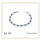 Brivie Sapphire Bracelet in Rhodium