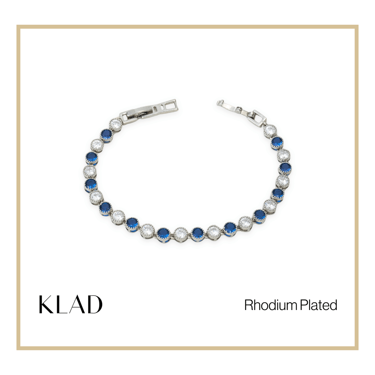 Brivie Sapphire Bracelet in Rhodium