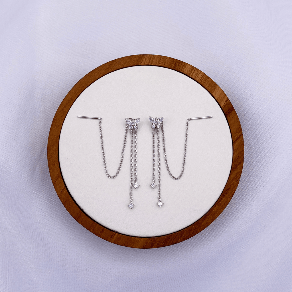 Brynn Earrings in Rhodium