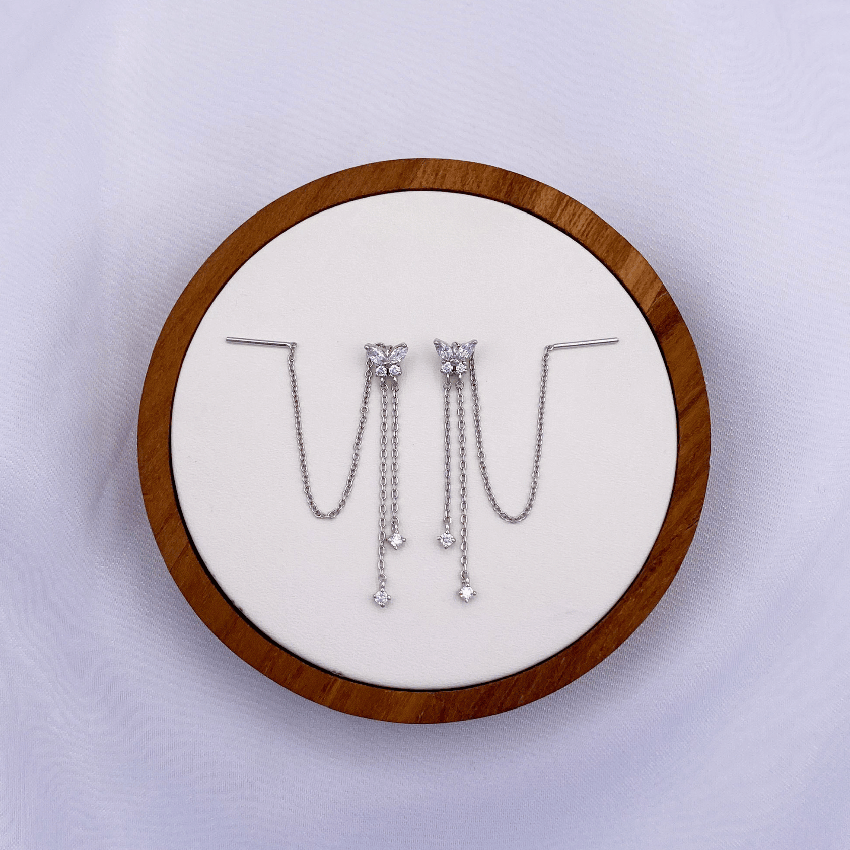 Brynn Earrings in Rhodium