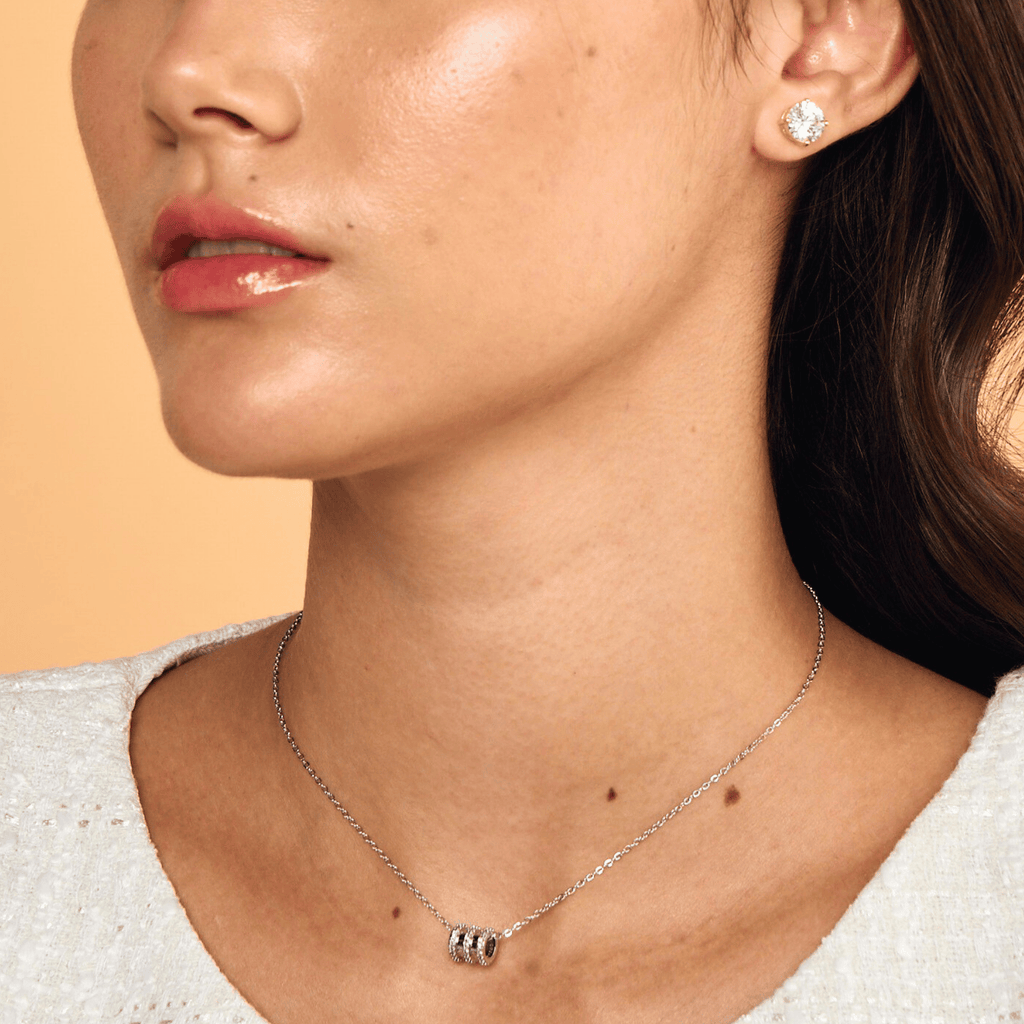 Chandrae Necklace in Rhodium