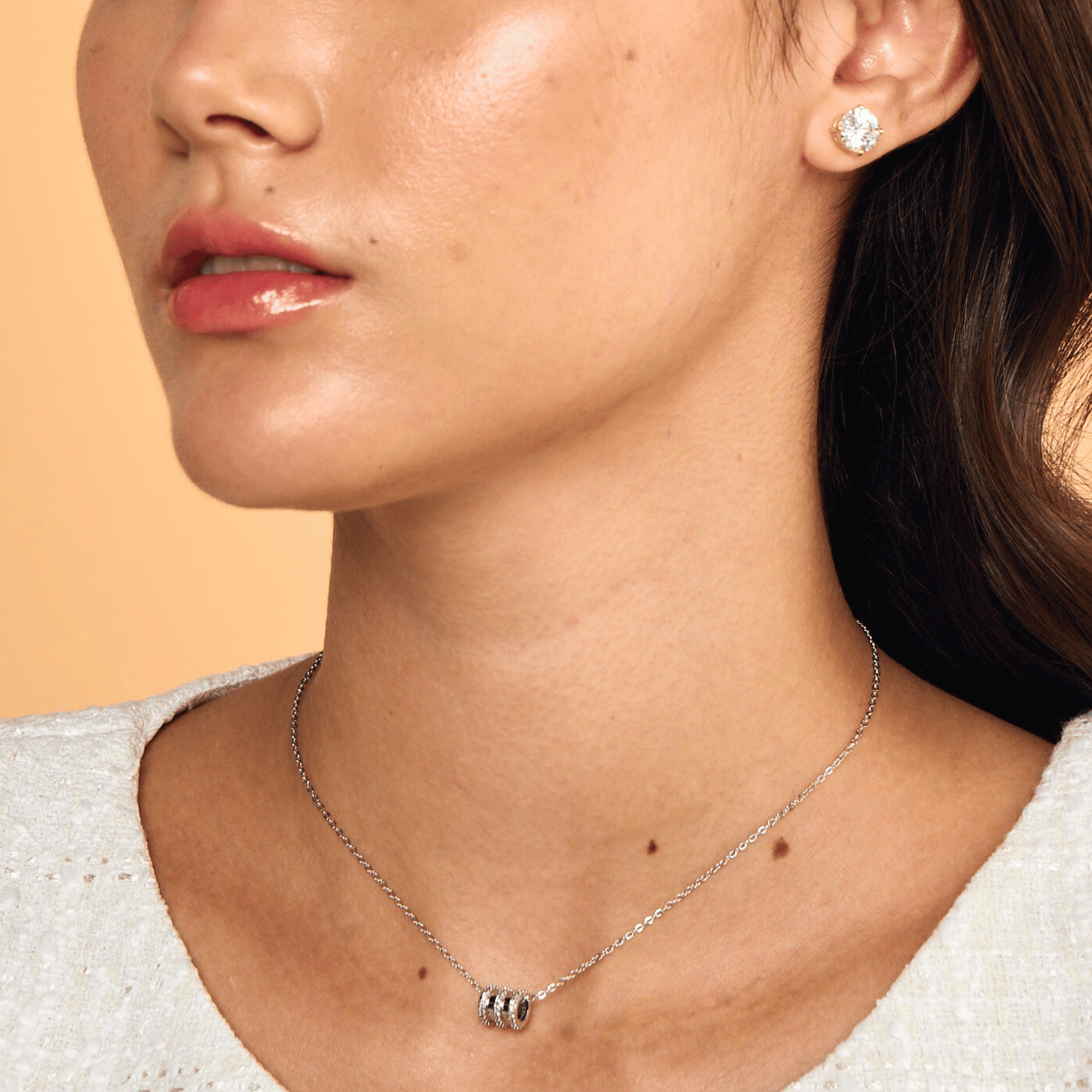 Chandrae Necklace in Rhodium