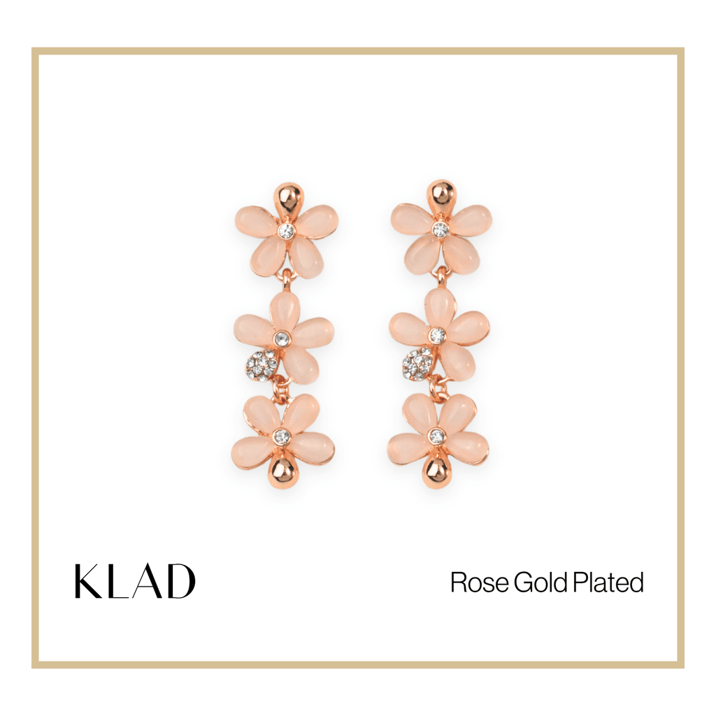 Carolyn Dangling Earrings in Rose Gold