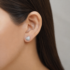 Mallory Stud Earrings in Rhodium