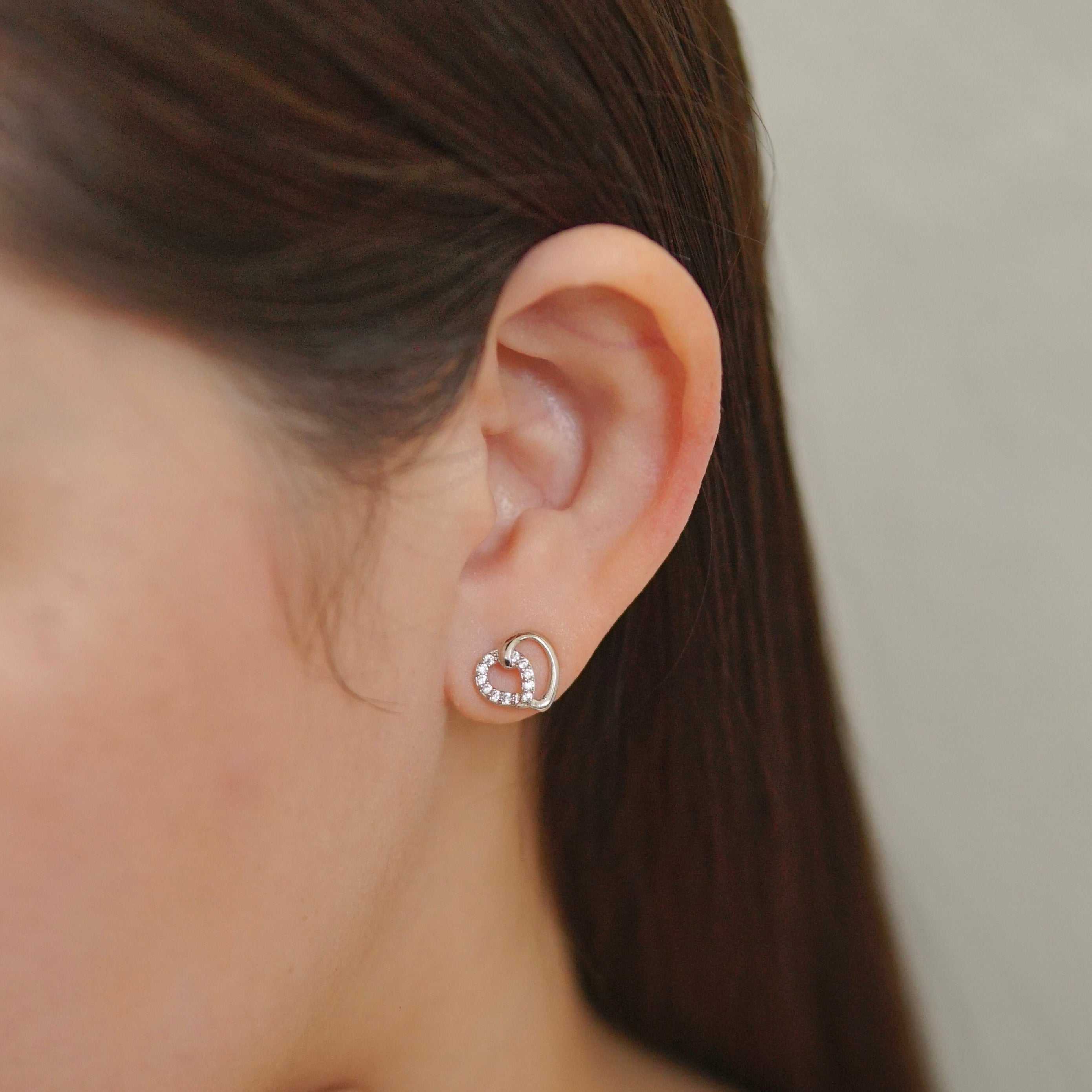 Valeine Studs in Rhodium