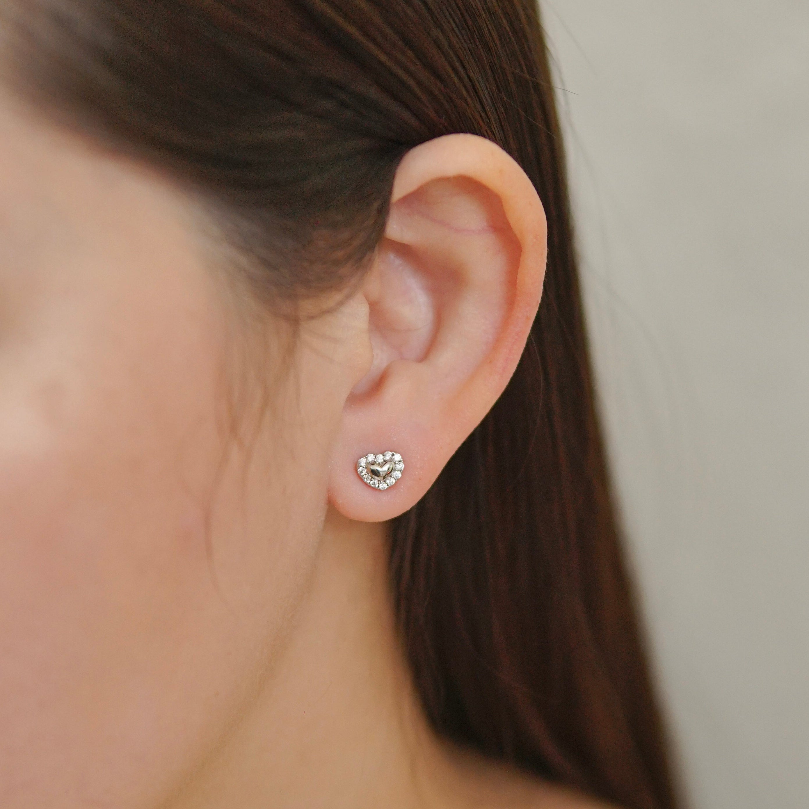Vielle Studs in Rhodium
