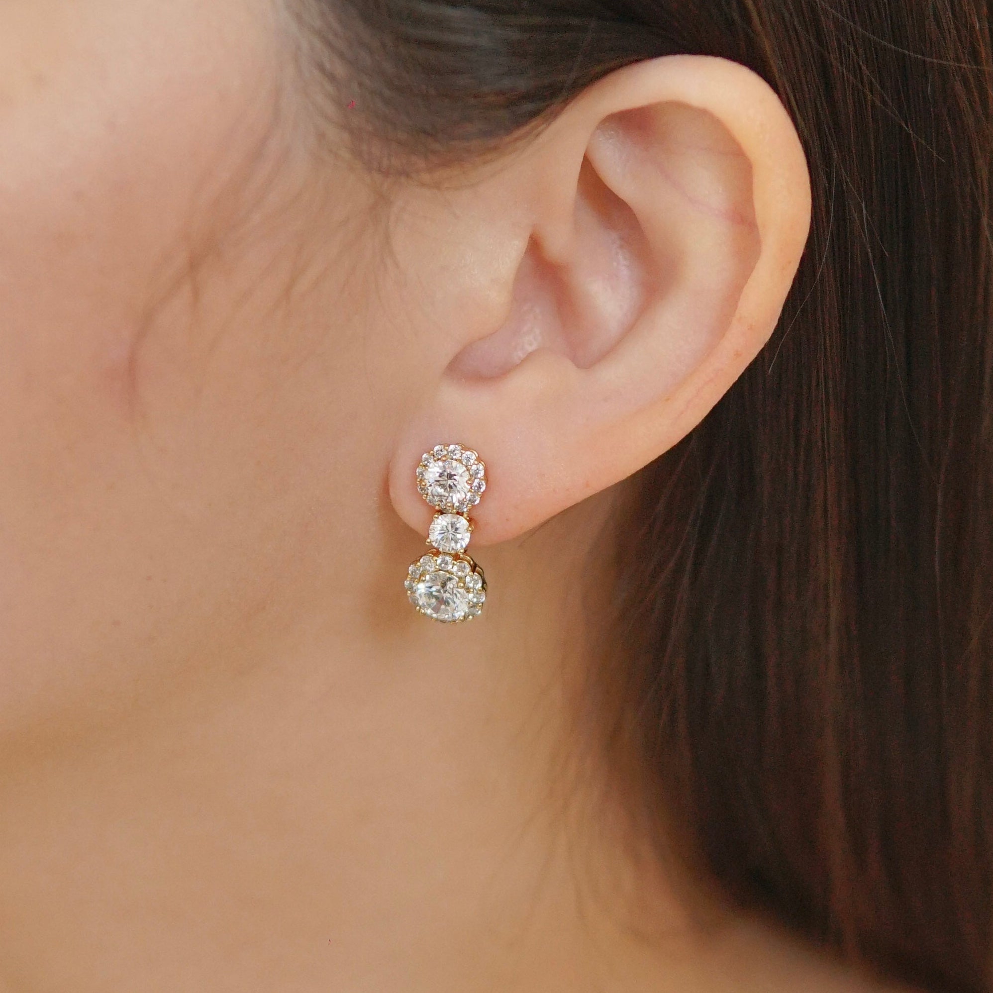 Xylia Drop Studs in Gold