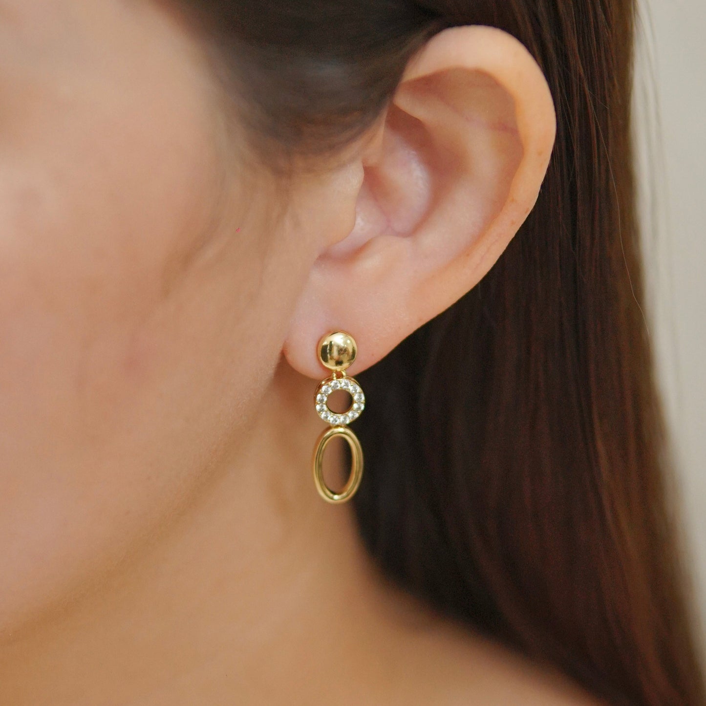 xyliana drop studs in gold