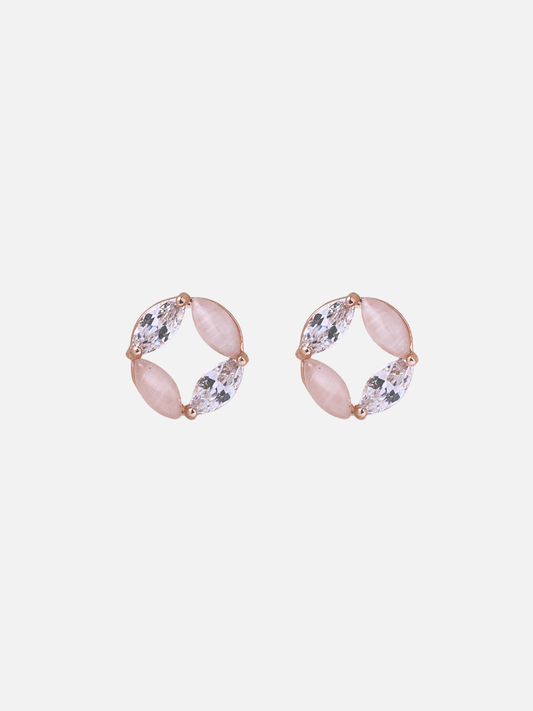 Eisther Stud Earrings in Rose Gold