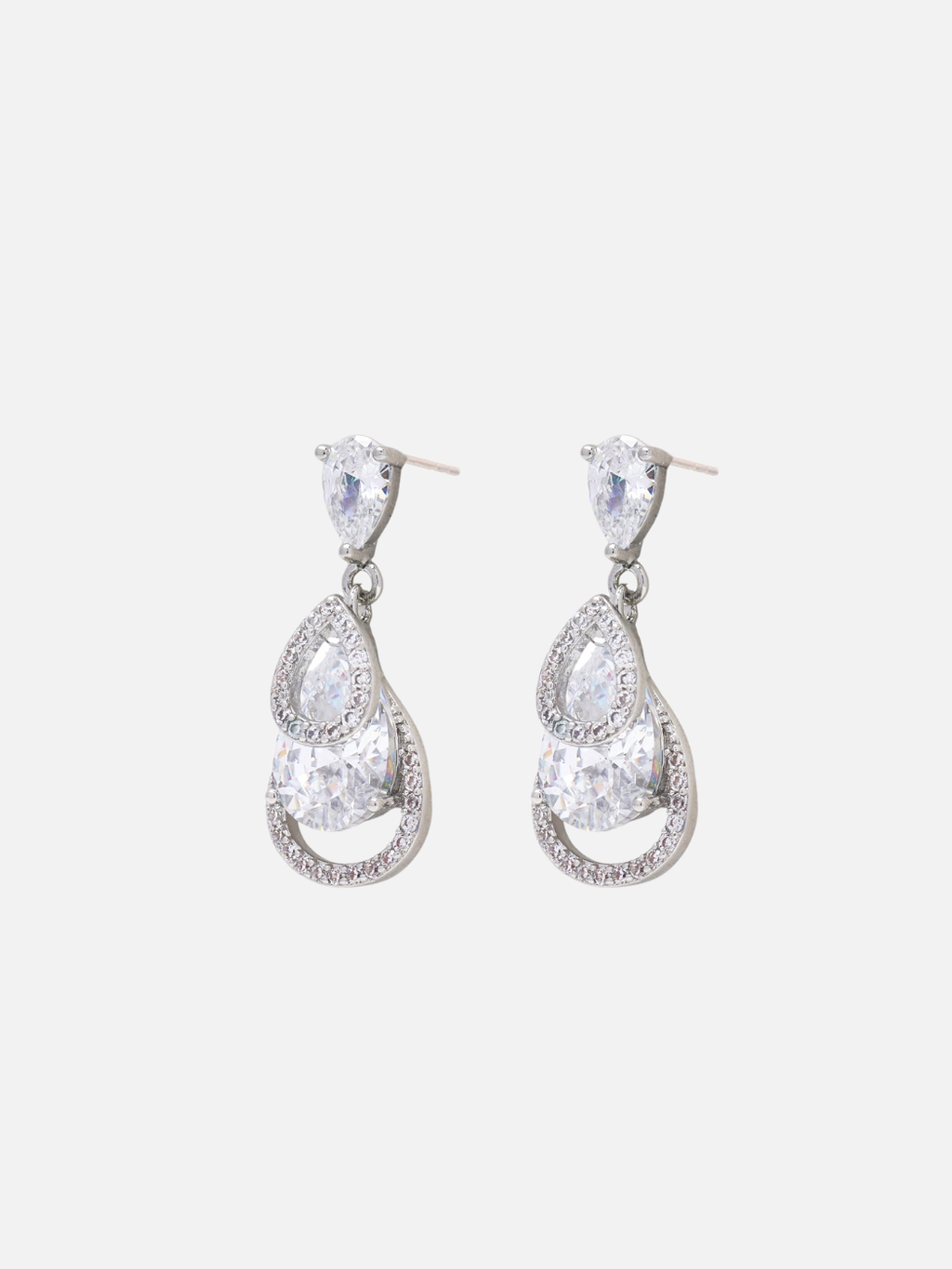 Eli Stud Earrings in Rhodium