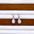 Emani Drop Earrings in Rhodium
