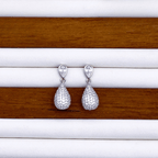 Emani Drop Earrings in Rhodium