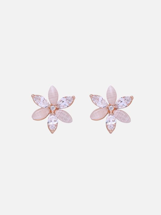 Eva Stud Earrings in Rose Gold