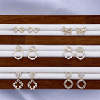 Erielle, Etta, Eileen, Eyanna, Evanna & Elia Earrings in Gold