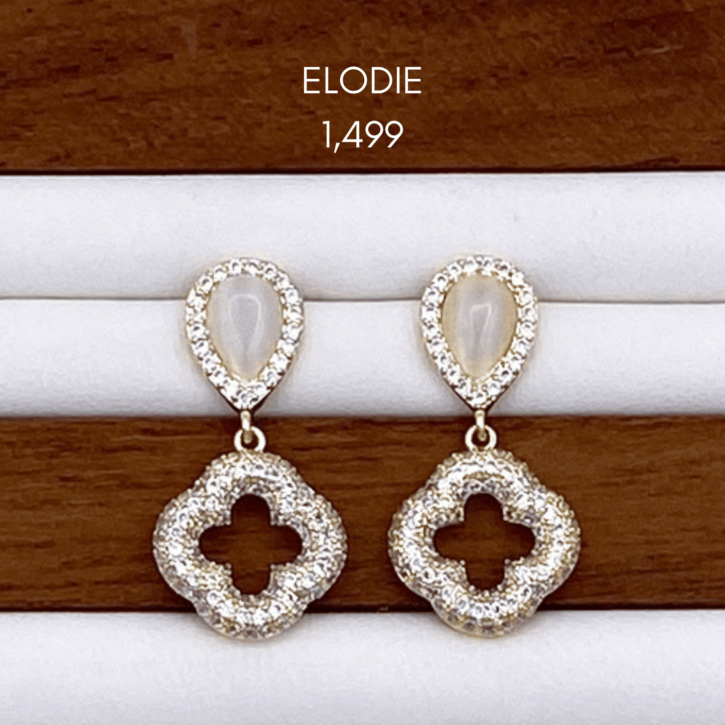 emmie, elodie & eliza earrings in gold