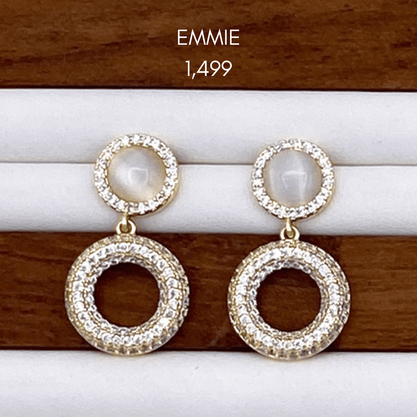 emmie, elodie & eliza earrings in gold