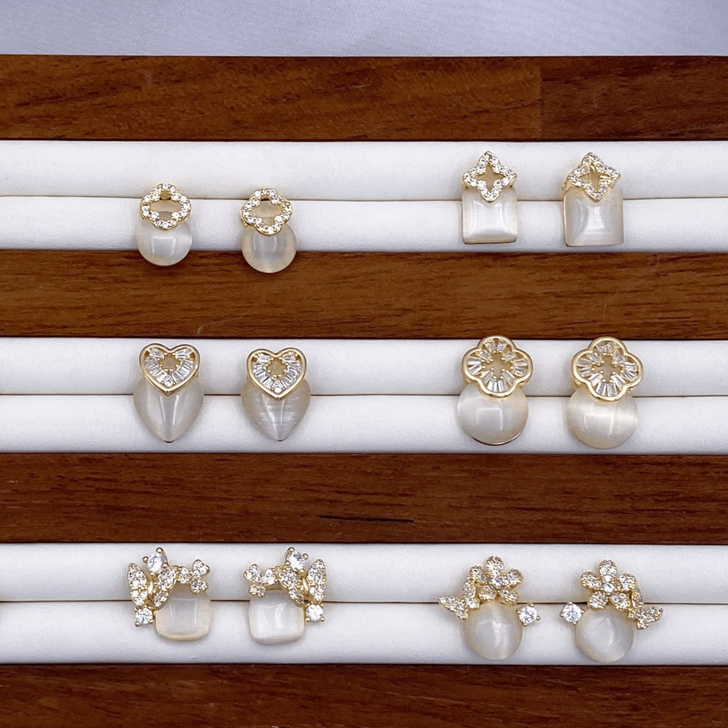 Elowen, Eowyn, Everie, Erize, Emie & Eleni Earrings in Gold
