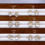 Elowen, Eowyn, Everie, Erize, Emie & Eleni Earrings in Gold