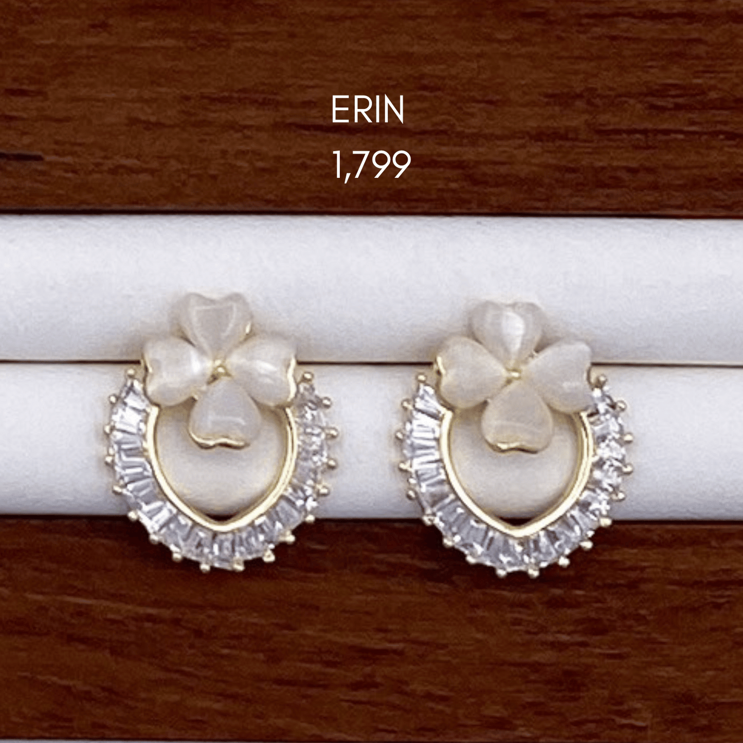 elliope, emeline, evalina, eisther, erich & erin earrings in gold
