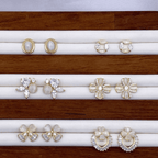 Elliope, Emeline, Evalina, Eisther, Erich & Erin Earrings in Gold