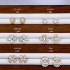 Elliope, Emeline, Evalina, Eisther, Erich & Erin Earrings in Gold
