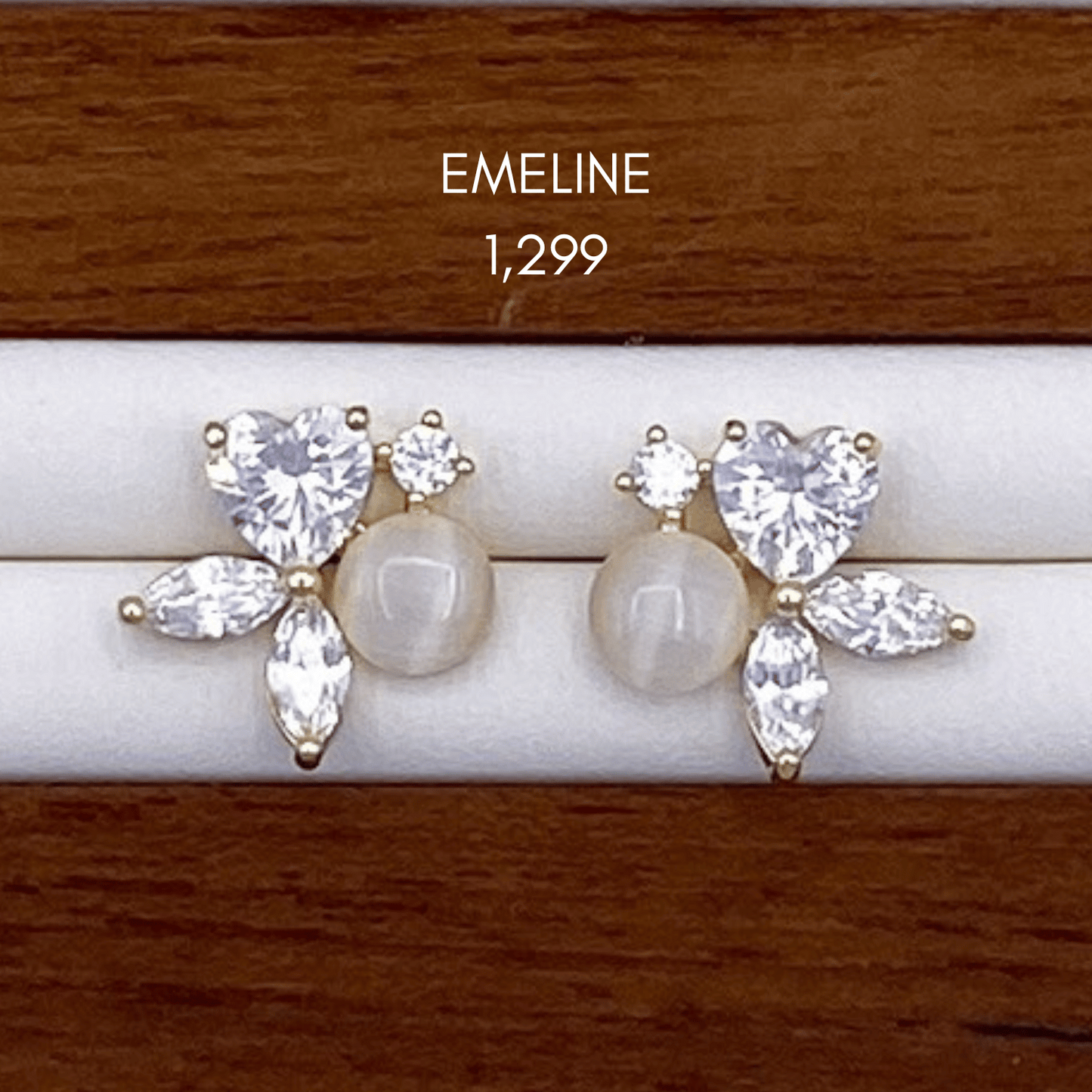 elliope, emeline, evalina, eisther, erich & erin earrings in gold