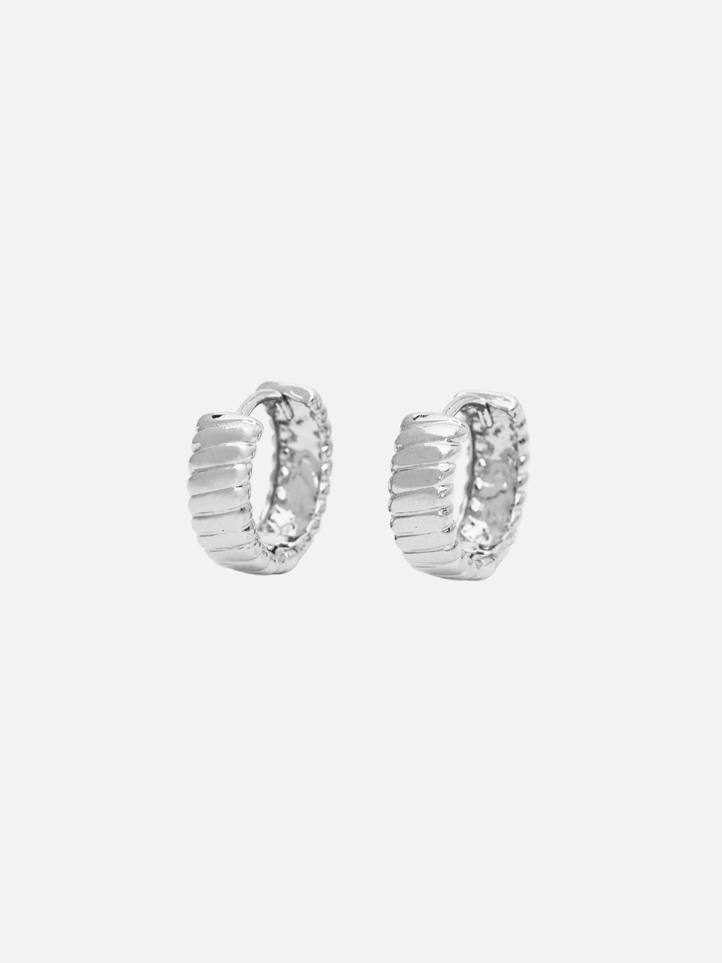 Halle Hoops in Rhodium
