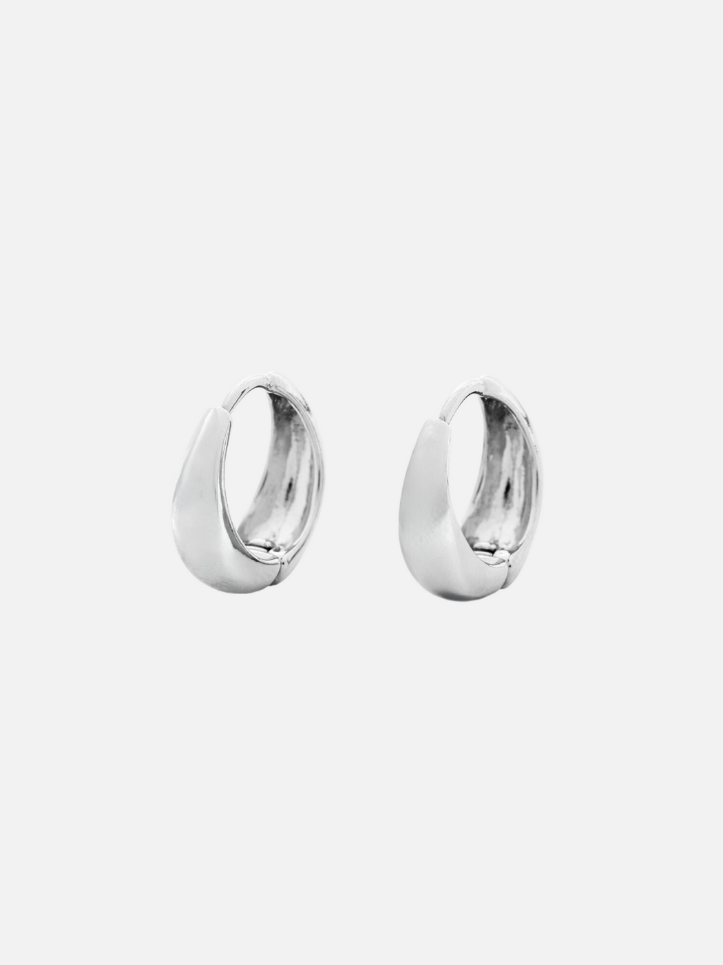 hattie hoops in rhodium